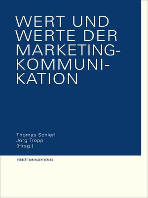 cover image of Wert und Werte der Marketing-Kommunikation